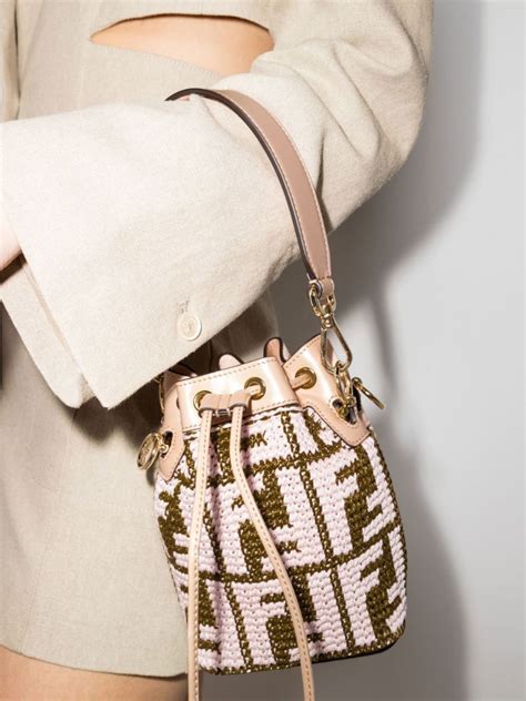fendi crochet drawstring handbag